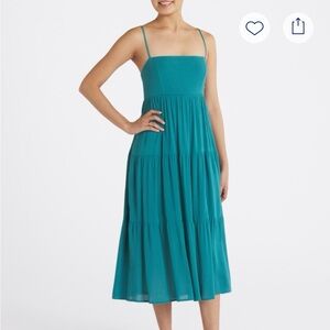 Teal Sleeveless Midi Dress